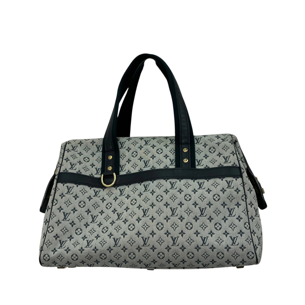 Louis Vuitton Josephine Top Handle Bag Leather Blue Gray